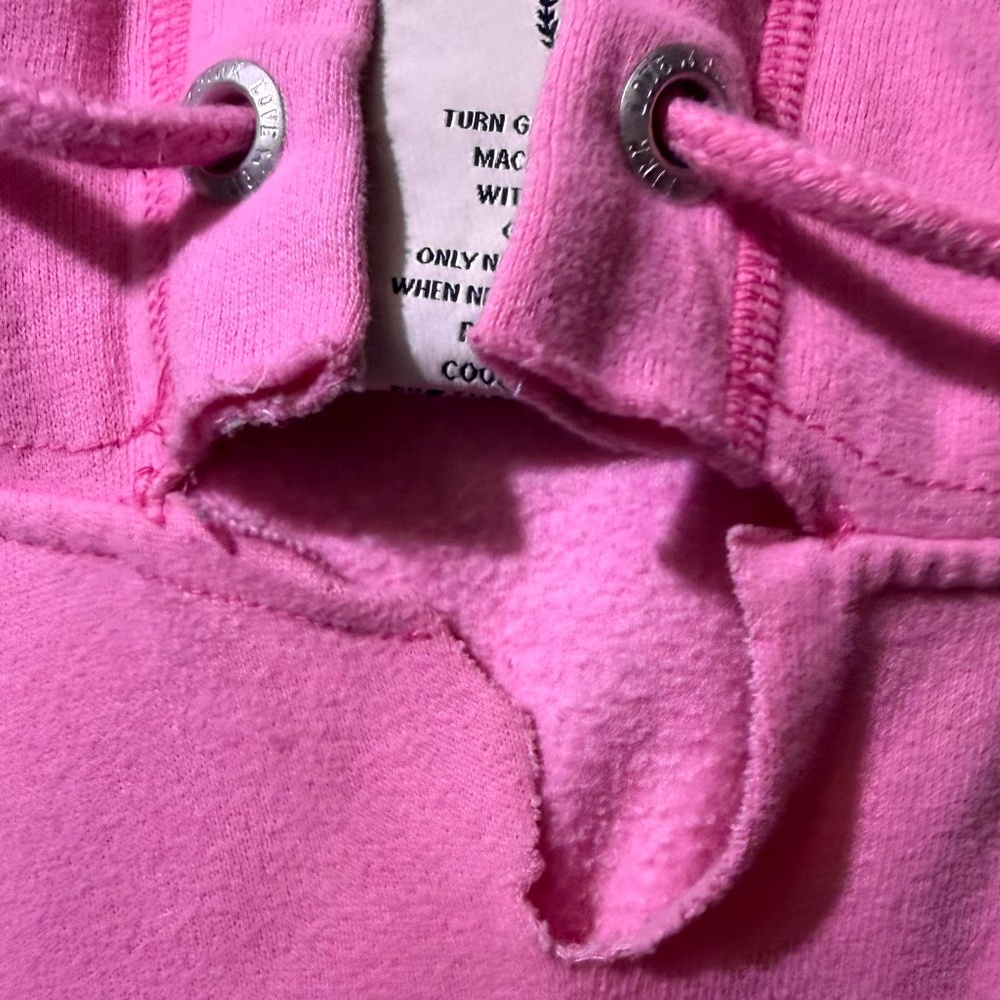 PINK Victoria's Secret Small Hoodie Graphic Sweatshirt White Peacesign Logo Y2K - Picture 10 of 15